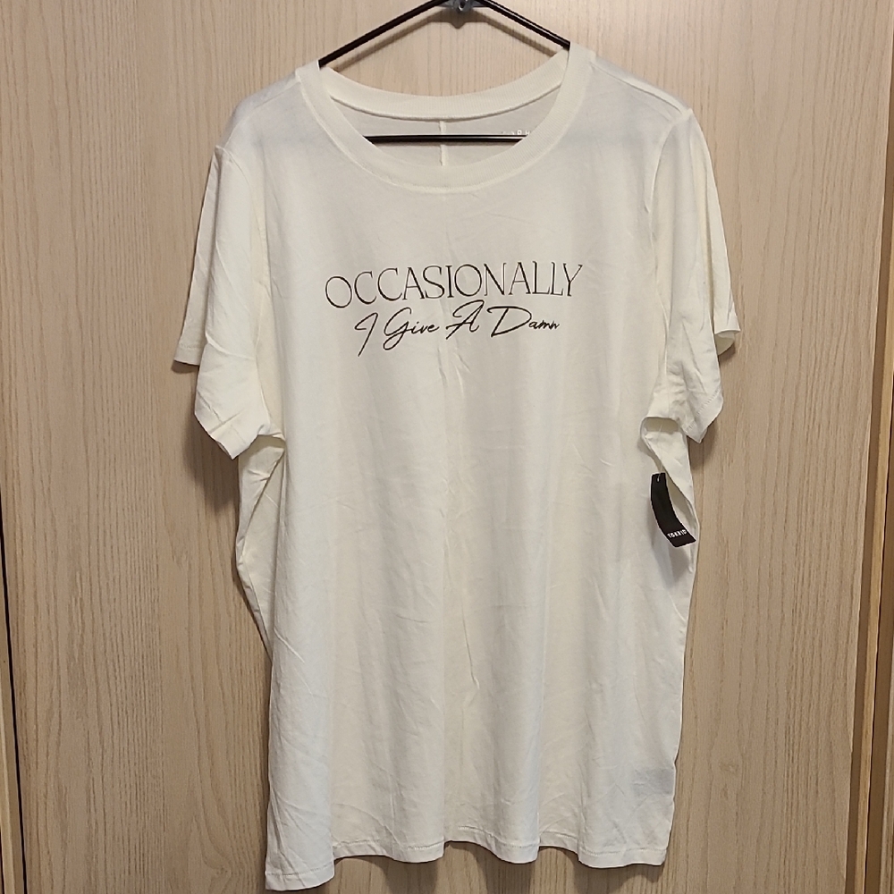 Torrid White 'Occasionally I Give A Damn' Tee
